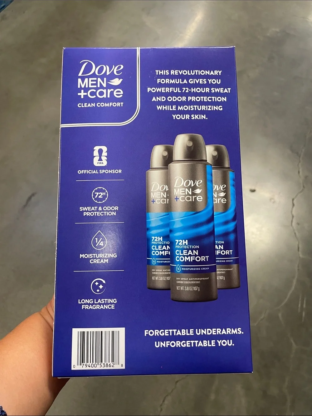 Dove Clean Comfort Antiperspirant 72HR Spray 3-Pack